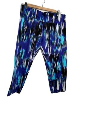 Calvin Klein Performance Blue & Black Abstract Capri Leggings